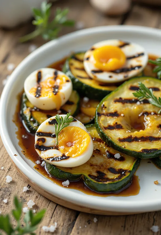 Verdure grigliate all'aceto balsamico servite su un piatto