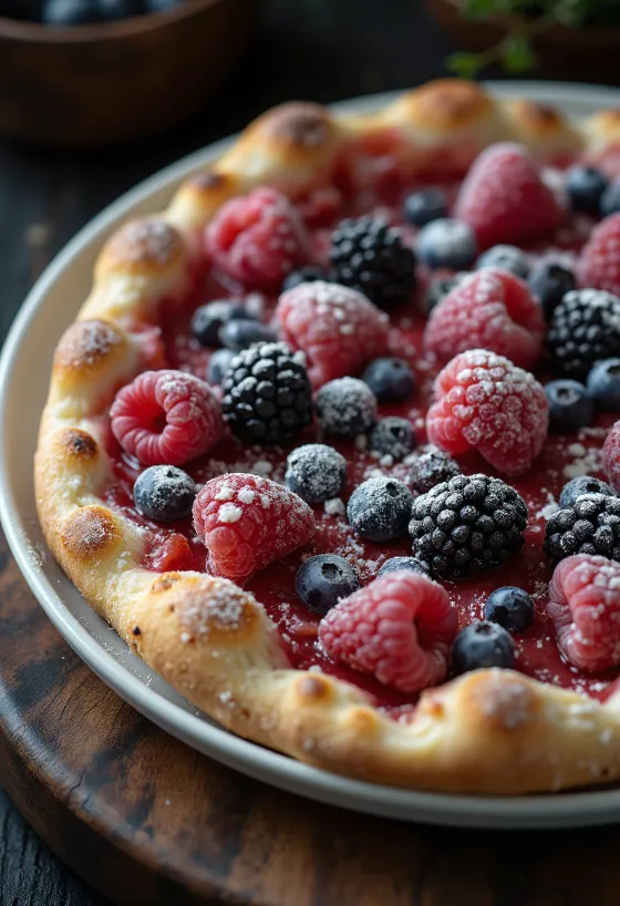 Pizza ai Frutti di Bosco con frutti di bosco freschi