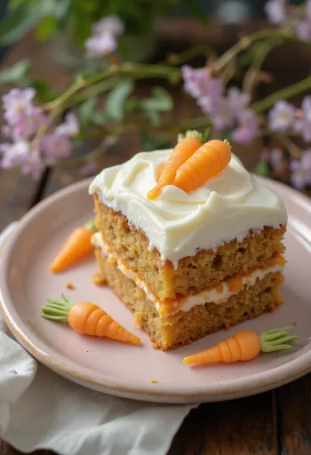 Torta di carote pasquale con decorazione di carote in pasta di zucchero