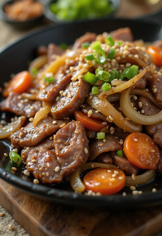 Bulgogi classico servito, con manzo e lime
