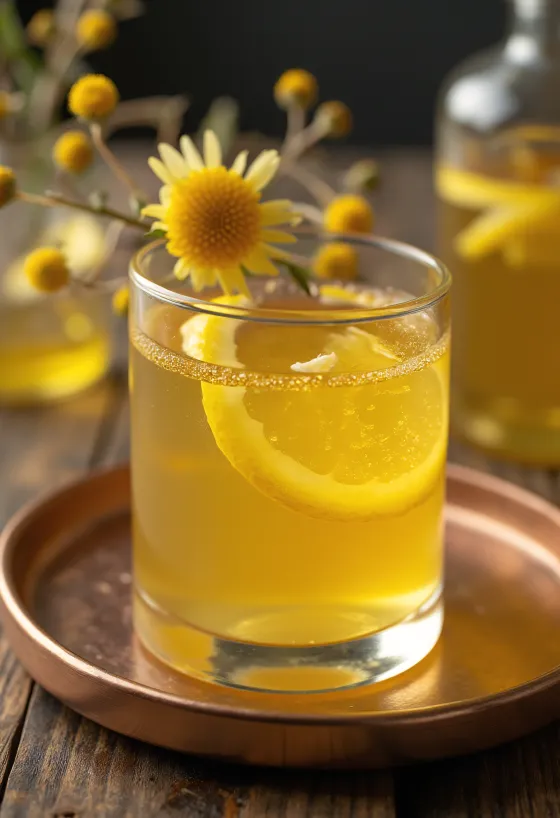 Liquore al sambuco e miele servito in bottiglia
