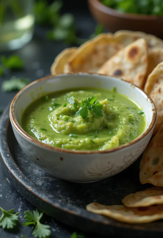 Chutney di menta servito fresco