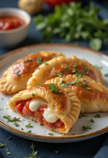 Empanadas pomodoro e mozzarella con formaggio e origano